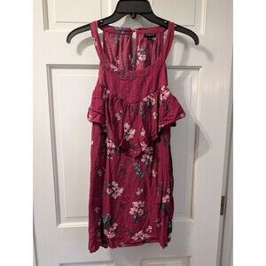 Torrid Floral Cold Shoulder Dress Womens Plus Size 3 Red